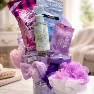 Lavender Self-Care gift set-spa plus snacks Tumbler gift-Valentines-Mothers day